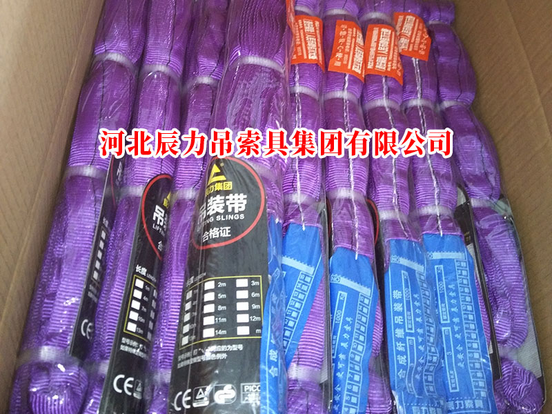 紫色圆形吊装带塑封包装